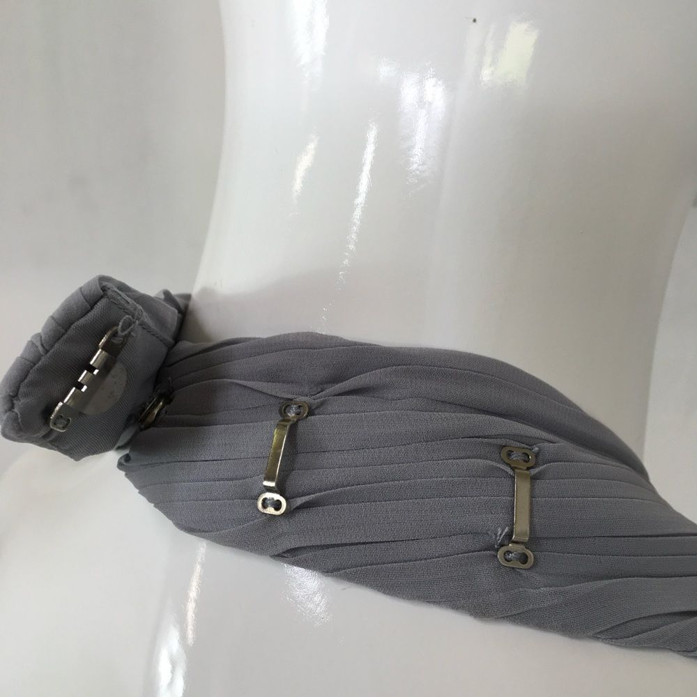 NEW Dessy Collection Platinum Pleated Chiffon  Formal Bridesmaid Maxi Dress 8 - Picture 7 of 12